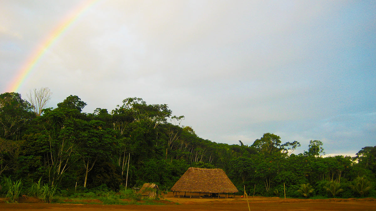 My Summer in the Amazon 6 achuar village with rainbow