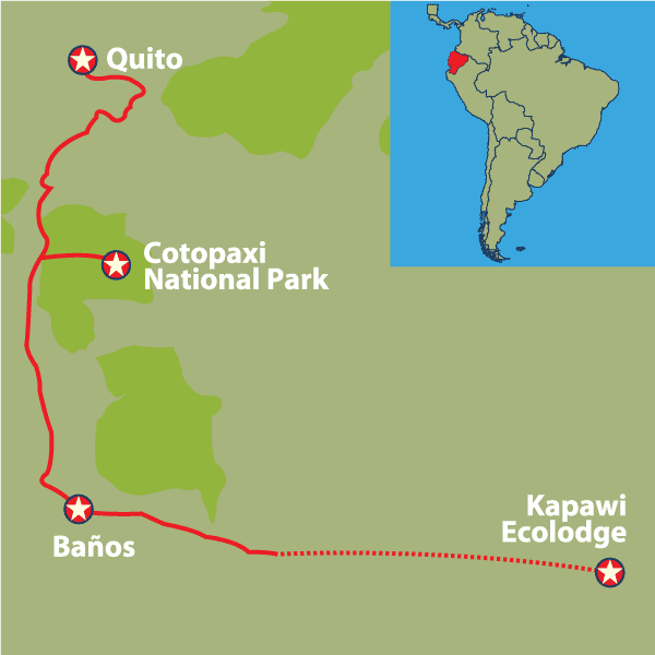 Custom Andes, Amazon & Galapagos Adventures 40 Ecuador Travel map