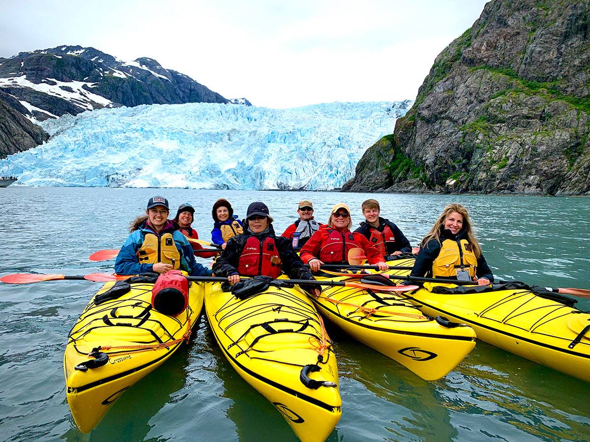 kayaking by glaciers in Alaska kayaking the Fenai Fjords by glaciers in Alaska