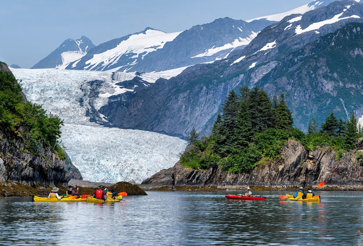 Paddle Into Adventure: Top Kayaking Experiences in Alaska 3 kayaking near the Alaska glaciers